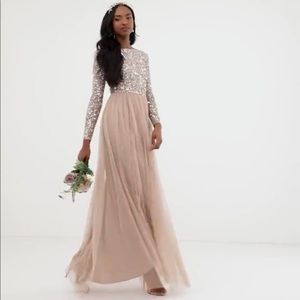 ASOS Maya formal, bridesmaid maxi sequin dress.